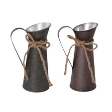 Contenitore per Latte, Vaso Metallico per Fiori, Secchio in Ferro Zincato per