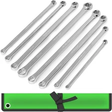 SWANLAKE 8PCS Extra Long Double Box End Wrench Set, CR-V, Less Effort Aviatio...