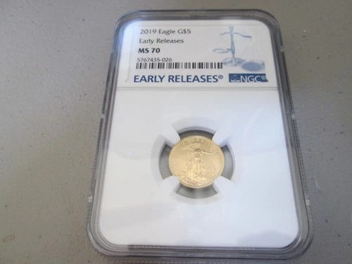 2019 $5.00 American Gold Eagle Coin 1/10 oz. Gold Bullion NGC MS70 Early Release