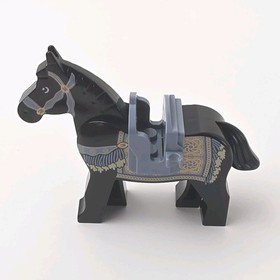 LEGO Prince of Persia 7569 Black Horse Minifigure Printed w/Sand GRAY Saddle