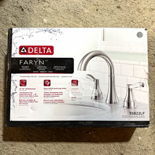 Delta Faryn 2-Handle Widespread Bathroom Sink Faucet, Chrome Low Arc 35822LF