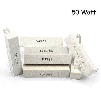 Keramik Leistungs Widerstand 50W  Watt 1 - 20 Ohm Zement Draht 5% Resistor THT