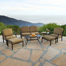 Aluminum 7pc Sofa Chair Table Ottomans Set Outdoor Patio Furniture Sunbrella