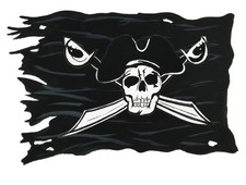 Decal Vinyl Sticker Pirate Skull Cross Swords Flag - Printed Vinyl Decal Ma...