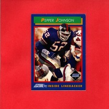 Pepper Johnson, 1992 Score, #77, New York Giants,