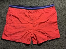 80s 90s Vintage Surf Odyssey Swim Trunks Shorts Size Large 44 Waist Red Purple