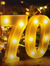 Light Up Numbers Lighted Marquee Number Sign for 70th Birthday Party Decor Ba...