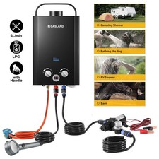 GASLAND 6L Instant LPG Water Heater Gas Camping Hot Shower with Water Pump 12V