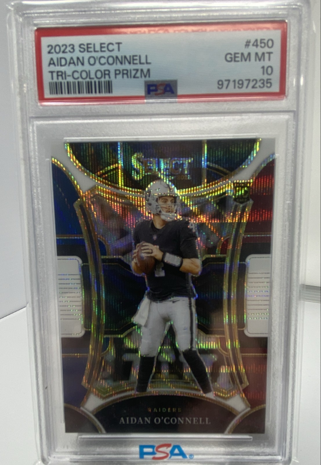 2023 Panini Select - Suite Level Aidan O'Connell #450 Tri-Color Prizm /149 (RC)