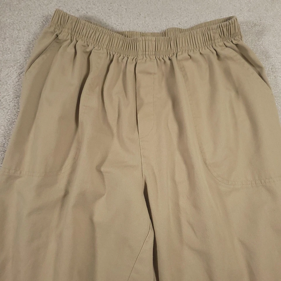 Pantalones Cabin Creek Pull On para Mujer 18WP Caqui Pequeño Cintura Elástica Pierna Cónica Foto 3 de 4