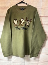 Vintage 1995 Taz Devil "Taz Man" Looney Tunes Fleece Sweatshirt Mens Size Large