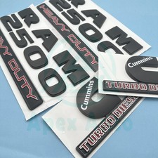 4pcs Set Fender Door Emblems For Ram 2500 Heavy Duty Cummins Turbo Diesel Badges