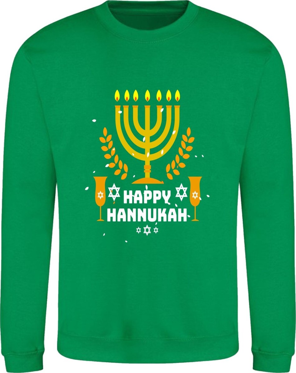 Happy Hanukkah Hanukkah Christmas Jumper Light-Up Menorah Unisex