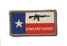 TEXAS STATE FLAG COME AND TAKE IT MORALE TACTICAL USA ARMY HOOK and LOOP PATCH