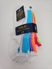 POLO RALPH LAUREN Women's 6-Pk. Stripe Low Cut Athletic Socks, free shipping