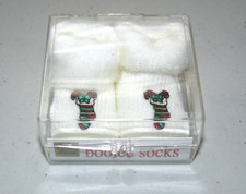 VTG 1990 Gold Bug Bootee Socks Booties Baby Infant Newborn Christmas Stocking