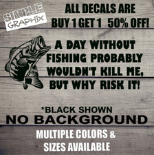 A Day Without Fishing Funny Bass Vinyl Decal Bumper Sticker Window Outdoors A Day Without Fishing Funny Bass Vinyl Decal Bumper Sticker Window Outdoors