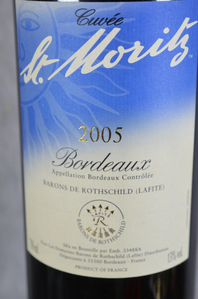 Rotwein - ST. MORITZ 2005 BORDEAUX - BARONS DE ROTHSCHILD ( LAFITE ) - Bild 3 von 4