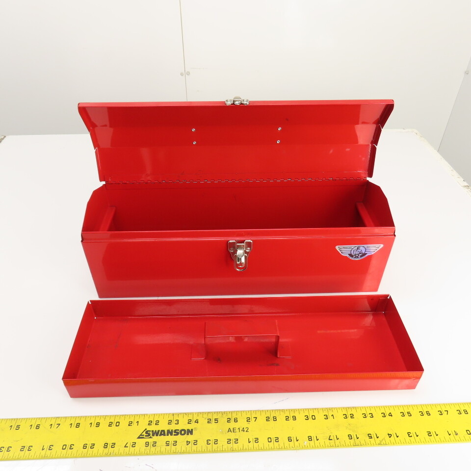 Pioneer Steel 19x6x6 Handheld Standard Steel Tool Box W/ Tray Made
