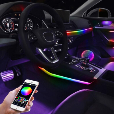 RGB Car Atmosphere Interior LED Acrylic Guide Fiber Optic Ambient Light Lamp USA
