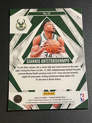2023-24 Panini Phoenix Paragon Giannis Antetokounmpo #10 | eBay