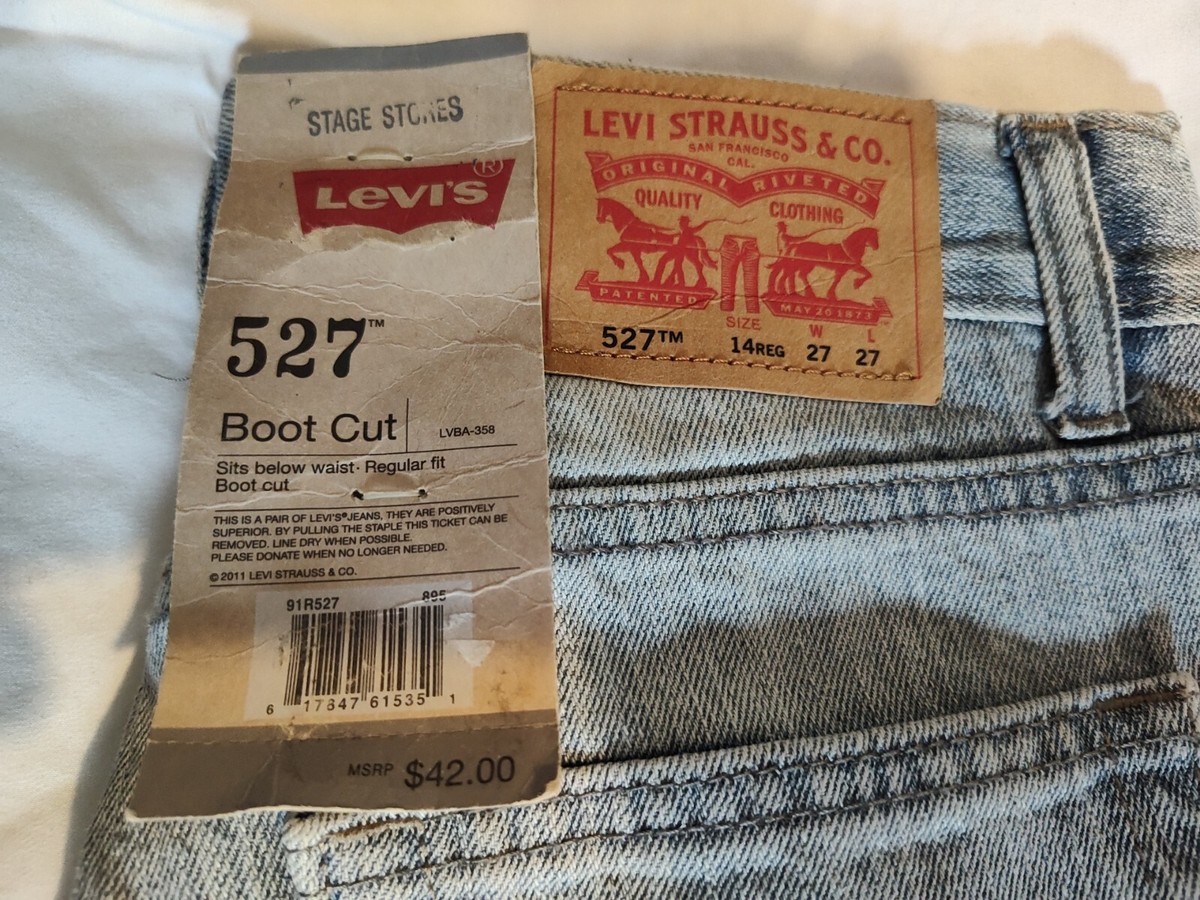 Vintage ~ LEVI'S 527 Sz 27x27 Boy's Bootcut Fit Cotton Jeans With