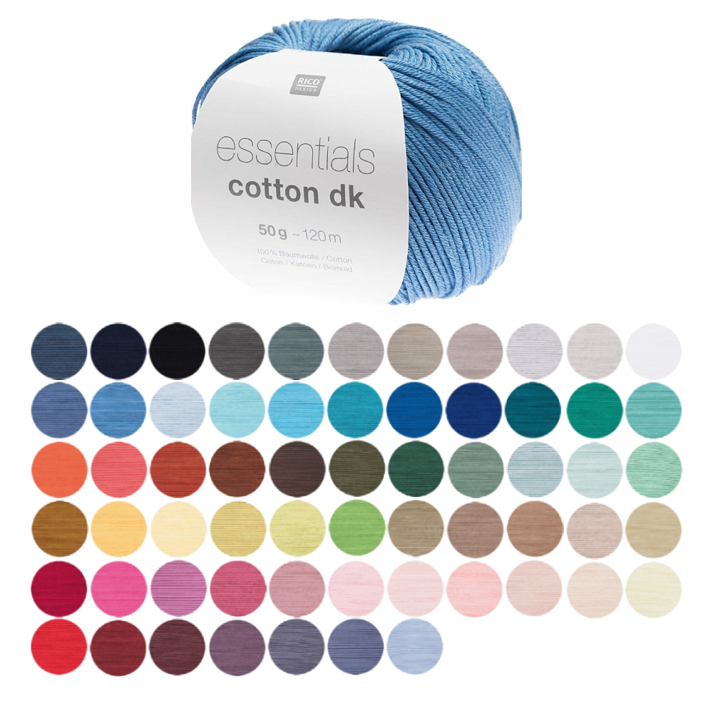 Rico Knitting Wool Yarn Essentials Cotton DK Double Knitting Sport