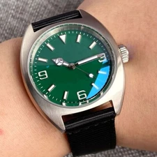 Tandorio New  36mm  Miyota 8215 Automatic Military Men Diver Watch Green Dial