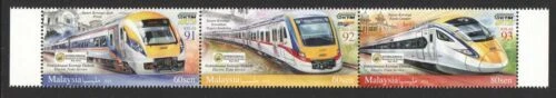 Trenes y ferrocarriles Hoja completa de estampillas de Malasia (1963-presente)