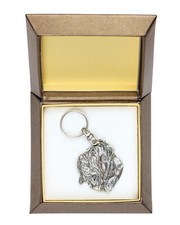 Neapolitan Mastiff, Mastino Napoletano - Silver-plated pendant with a dog in a d