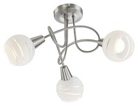 Globo Miloud Led-Deckenleuchte Deckenlampe Metall Glas Nickel Weiß 3-Flammig