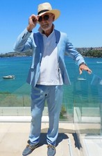 VINTAGE Studio W. Stylish Suave Sharp Light Blue Suit 38/97- 34/87