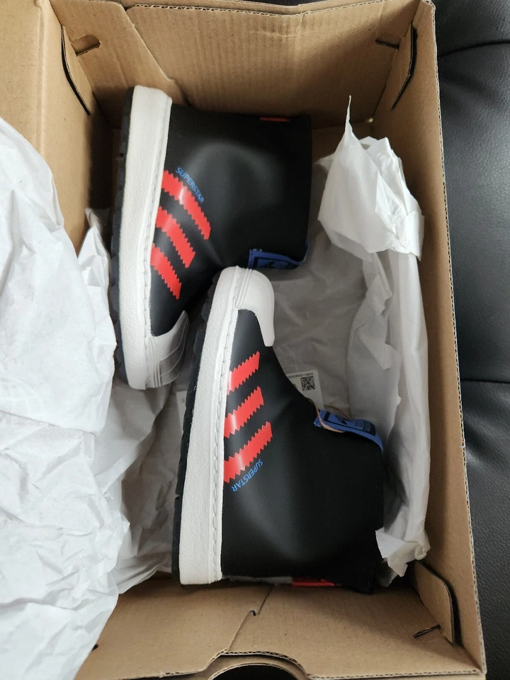 NUEVO Adidas Superstar 360 Botas de Lluvia Tenis Sin Cordones Cremallera NIÑO PEQUEÑO Unisex Zapatos 6k Foto 2 de 4