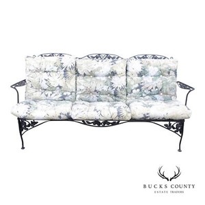 Meadowcraft Vintage Wrought Iron Outdoor Garden Sofa
