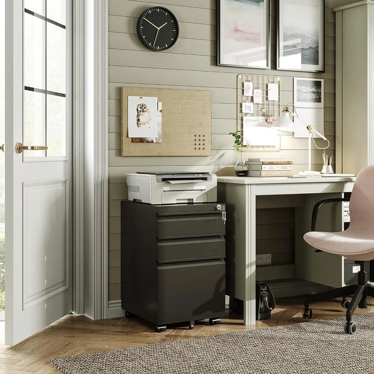 DEVAISE 3 Drawer Mobile File Cabinet with 17.1 14.6 23.6 New