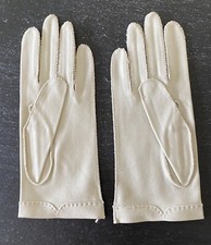 Vintage CRESCENDOE 100 Cotton Leather Look Dress Gloves Size 6 1/2 Unworn
