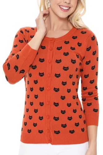 YEMAK Women's Cute Cat Pattern 3/4 