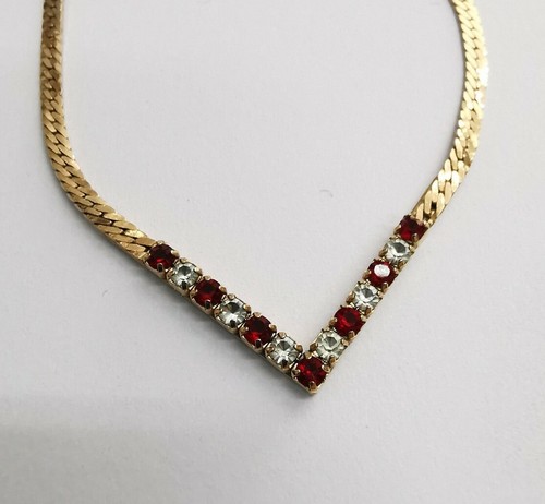 Set 2 Halsketten Avon Golden, Steine Rosa, Rot. Ref56940 - Bild 3 von 7