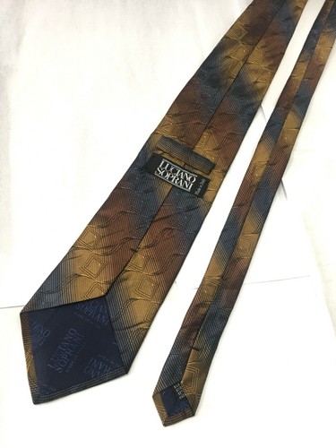 Authentic LUCIANO SOPRANI Abstract Liner Design On Muticolor 100Silk Necktie Tie - Picture 5 of 9
