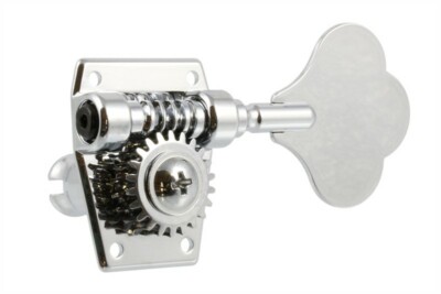 NEW - 4-In-Line Import Bass Tuning Keys (4), 20:1 Gear Ratio - CHROME