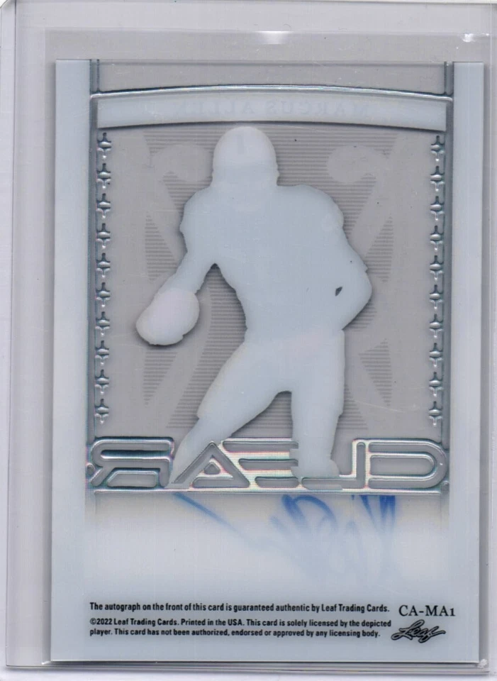 2022 Leaf Trinity Marcus Allen Clear Autograph (#30/30) - Image 2 of 2