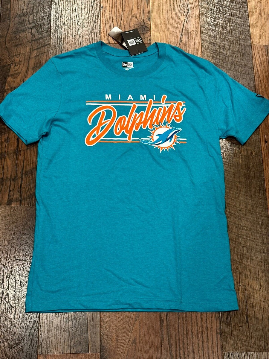 Miami Dolphins NFL Men's New Era Aqua Logo Tee Shirt Size Large