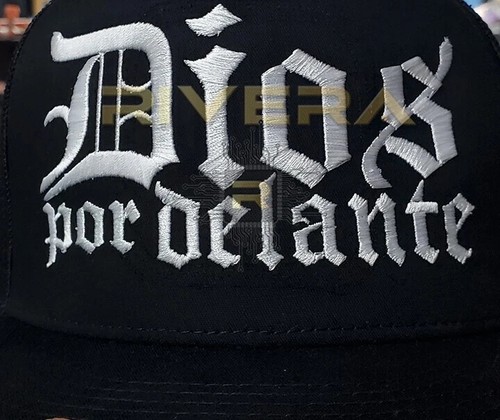 Dios Por Delante Hat Black Embroidered Faith Hat, God First Snapback DiosPrimero - Picture 3 of 3