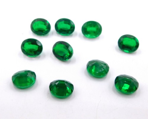 Lab Created Doublet Emerald Oval Cut Lot Loose Jewelry Gemstone 10X12 MM P-1499 - Picture 2 of 4