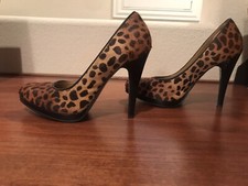 SIZE 4 Nine West Calf Hair Leopard Print Heels/Pumps