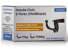 ANHÄNGERKUPPLUNG abnehmbar für Honda Civic 06-11 +13pol E-Satz ABE