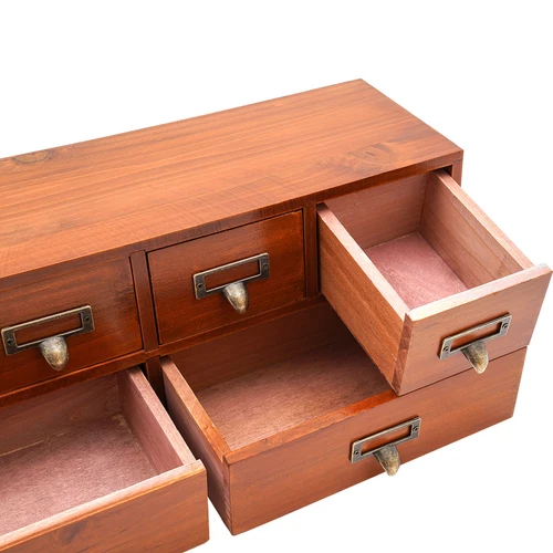6 Drawers Desktop Dresser Wooden Storage Dressers Chests of Drawers for Bedroom - Picture 8 of 21