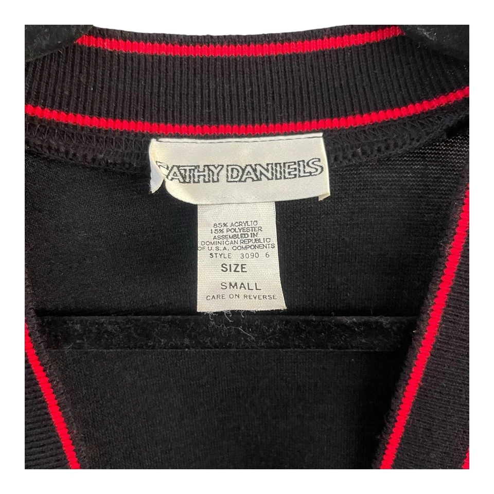 Cárdigan Mujer Mediano Colegial Universitario Escuela Niña De Colección Rojo Negro Cuello en V Foto 4 de 4