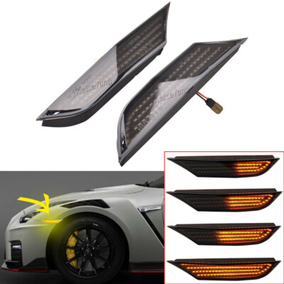 LED Dynamic Side Marker Light Indicator For Nissan GTR GT-R R35 Canbus 2007-2022