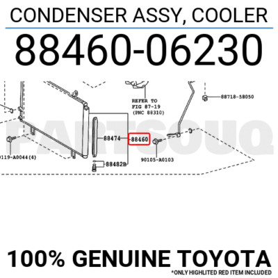 8846006230 Genuine Toyota CONDENSER ASSY, COOLER 88460-06230 | eBay